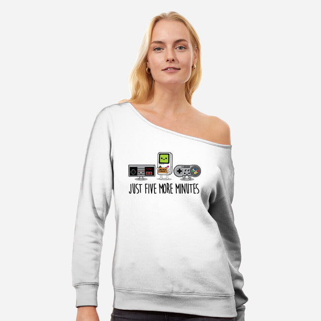 Just Five More Minutes-Womens-Off Shoulder-Sweatshirt-Melonseta