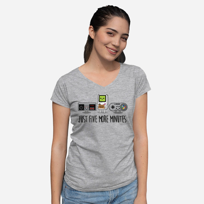 Just Five More Minutes-Womens-V-Neck-Tee-Melonseta