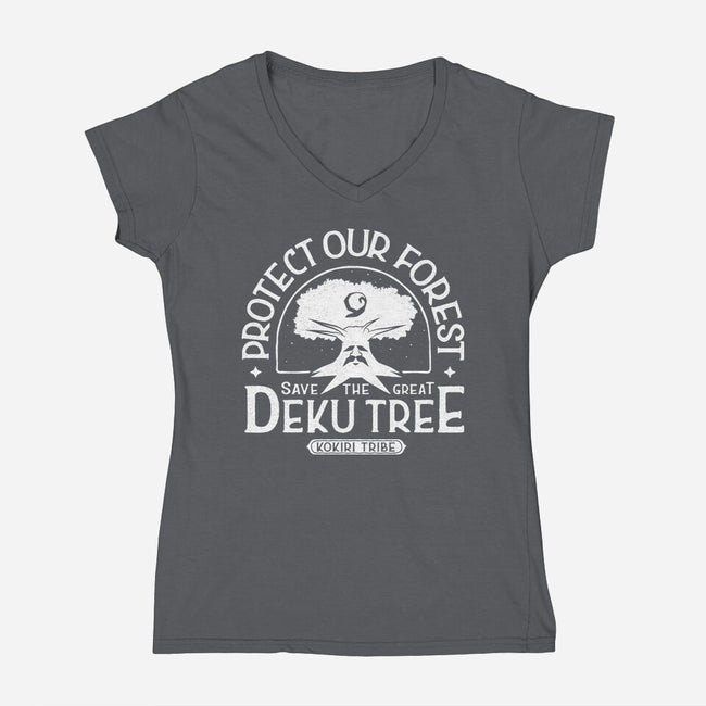 Save Our Forest-Womens-V-Neck-Tee-demonigote