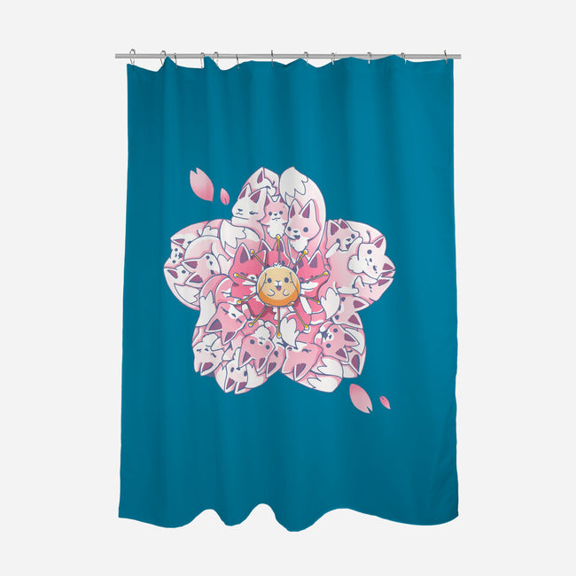 Sakura Foxes-None-Polyester-Shower Curtain-Vallina84