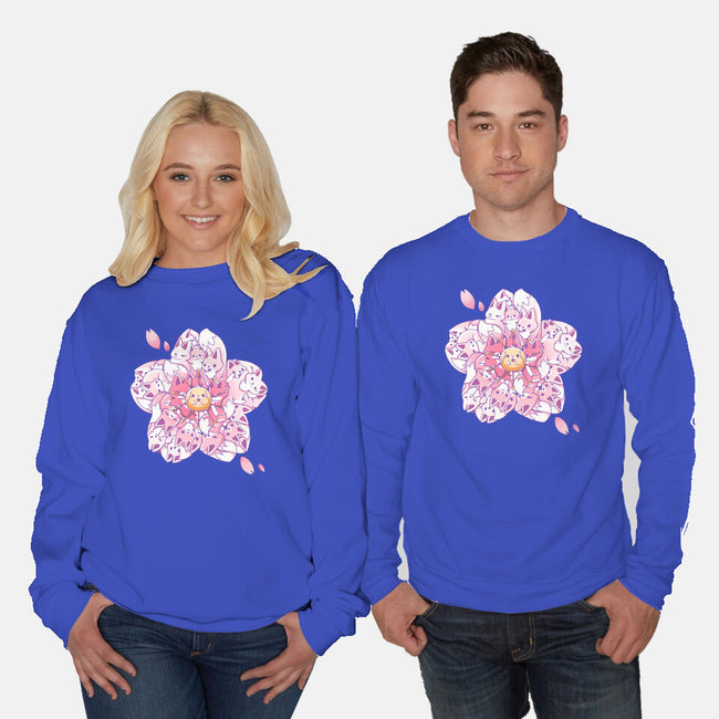 Sakura Foxes-Unisex-Crew Neck-Sweatshirt-Vallina84