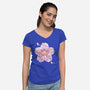 Sakura Foxes-Womens-V-Neck-Tee-Vallina84