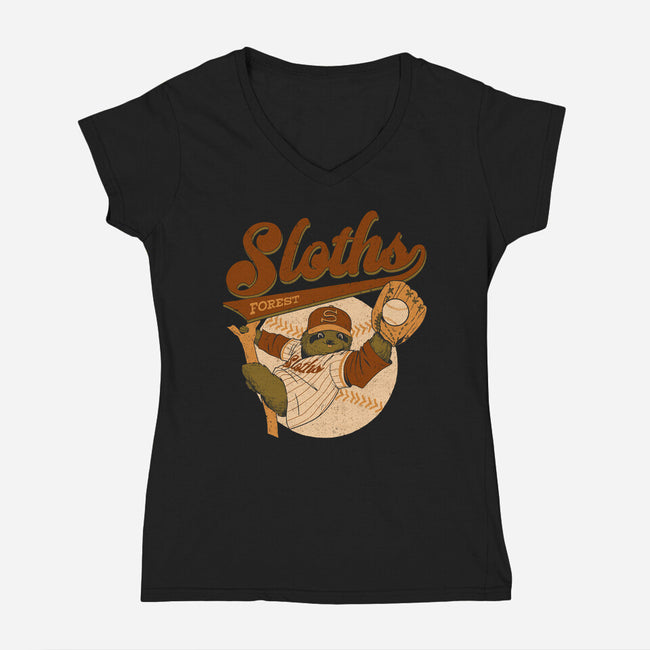 Go Sloths-Womens-V-Neck-Tee-Hafaell