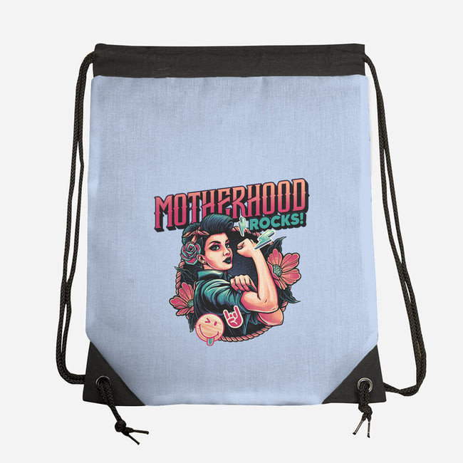 Motherhood Rocks-None-Drawstring-Bag-momma_gorilla