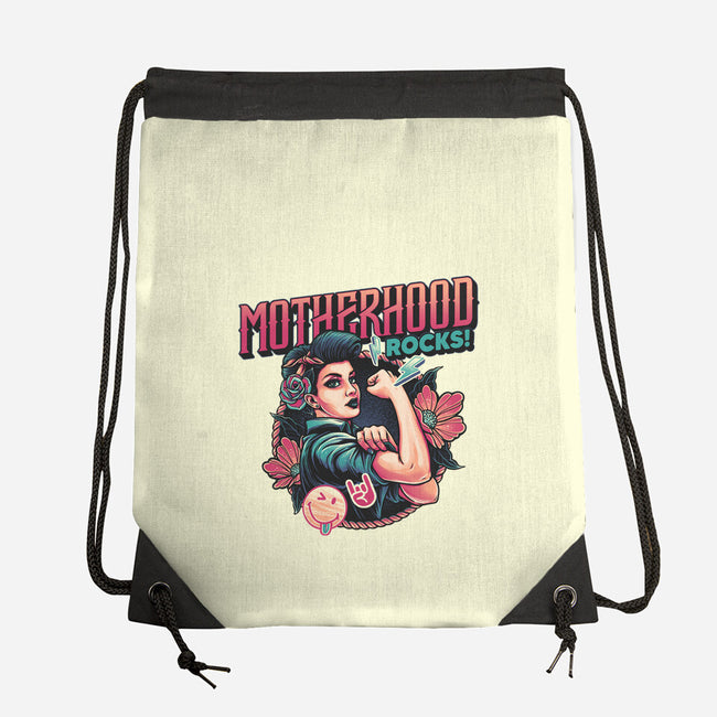 Motherhood Rocks-None-Drawstring-Bag-momma_gorilla