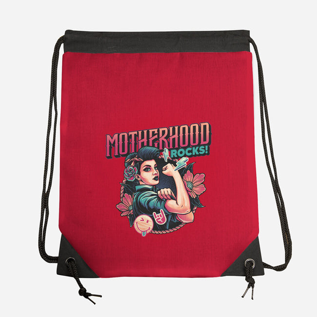 Motherhood Rocks-None-Drawstring-Bag-momma_gorilla