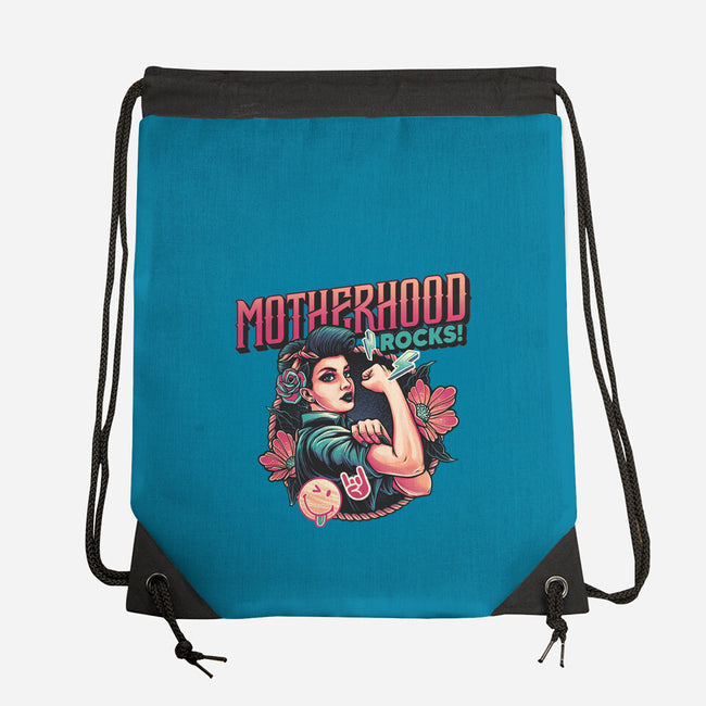 Motherhood Rocks-None-Drawstring-Bag-momma_gorilla