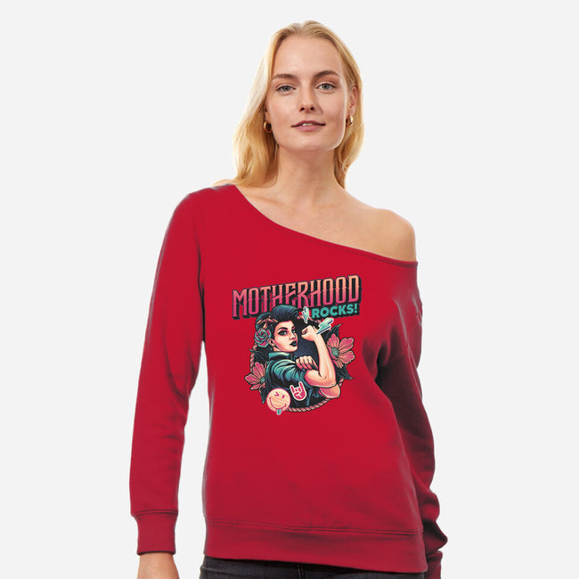 Motherhood Rocks-Womens-Off Shoulder-Sweatshirt-momma_gorilla