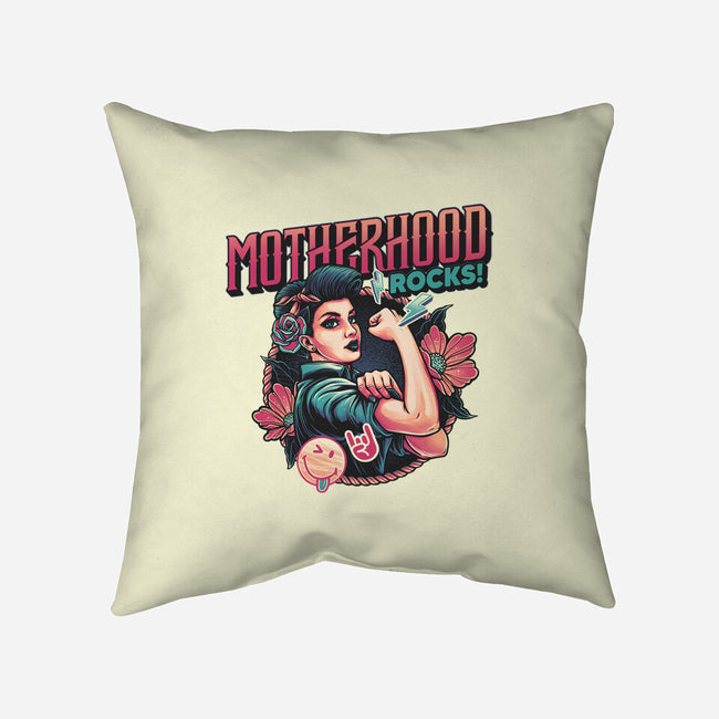 Motherhood Rocks-None-Non-Removable Cover w Insert-Throw Pillow-momma_gorilla