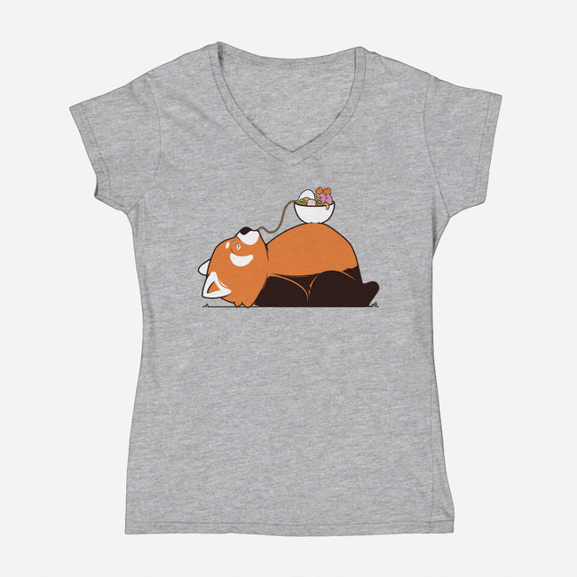 Ramen Time-Womens-V-Neck-Tee-sebasebi