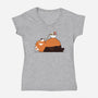 Ramen Time-Womens-V-Neck-Tee-sebasebi