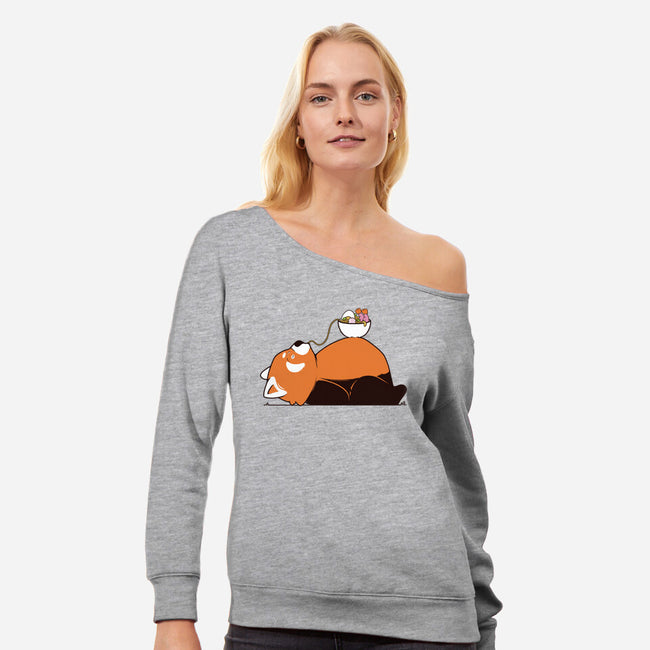 Ramen Time-Womens-Off Shoulder-Sweatshirt-sebasebi