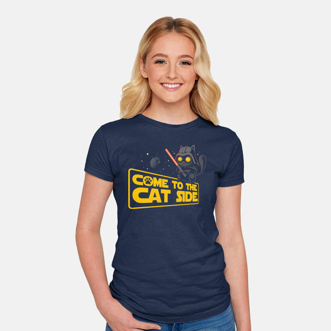 Come To The Cat Side-Womens-Fitted-Tee-erion_designs