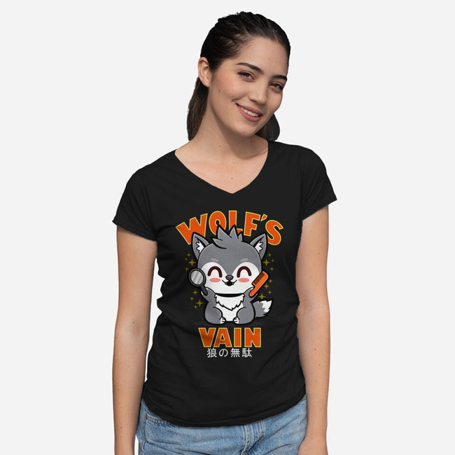 Wolf's Vain-Womens-V-Neck-Tee-Boggs Nicolas