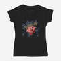 Kirby Krackle-Womens-V-Neck-Tee-ligerlillie