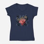 Kirby Krackle-Womens-V-Neck-Tee-ligerlillie