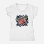 Kirby Krackle-Womens-V-Neck-Tee-ligerlillie