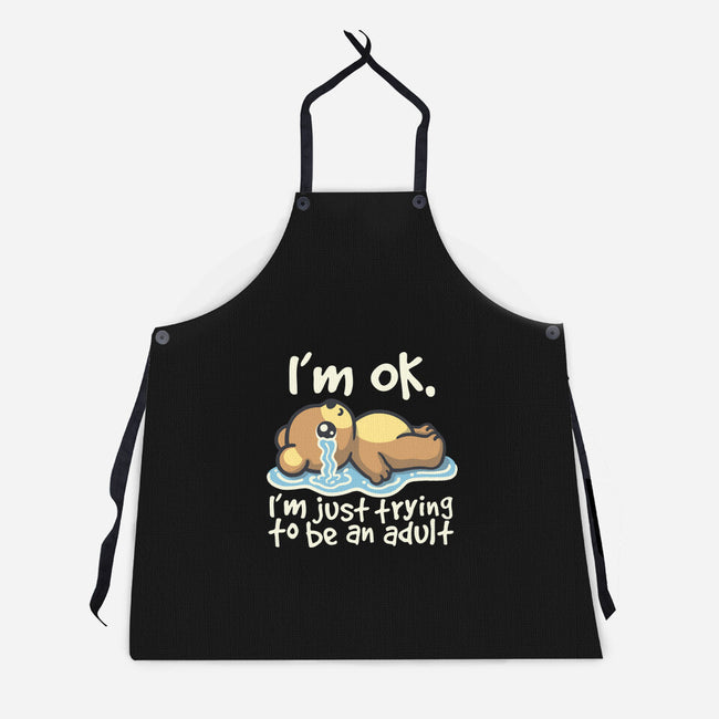 Trying To Be An Adult-Unisex-Kitchen-Apron-NemiMakeit