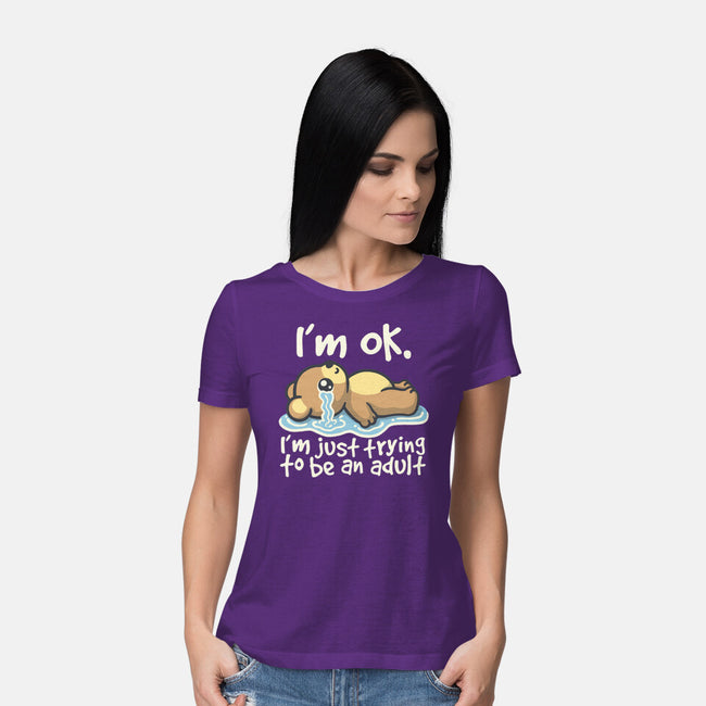 Trying To Be An Adult-Womens-Basic-Tee-NemiMakeit