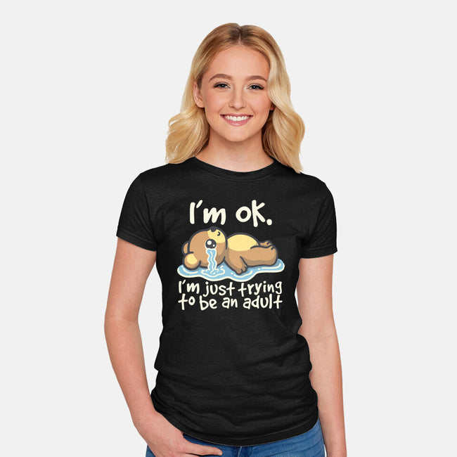 Trying To Be An Adult-Womens-Fitted-Tee-NemiMakeit