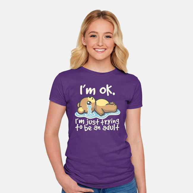 Trying To Be An Adult-Womens-Fitted-Tee-NemiMakeit