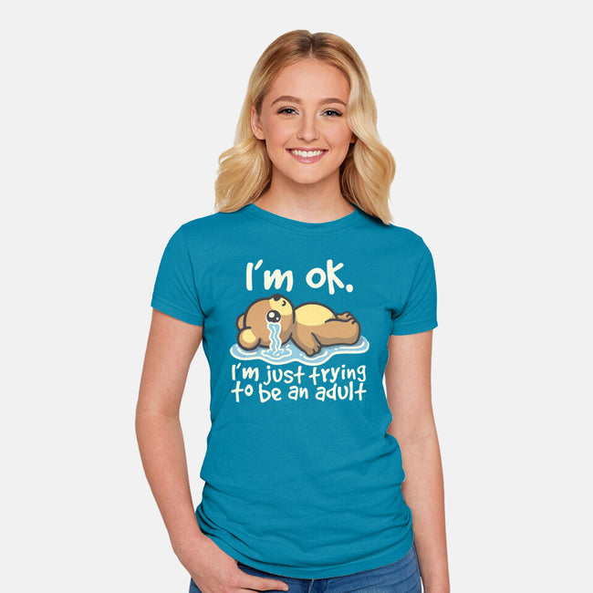 Trying To Be An Adult-Womens-Fitted-Tee-NemiMakeit