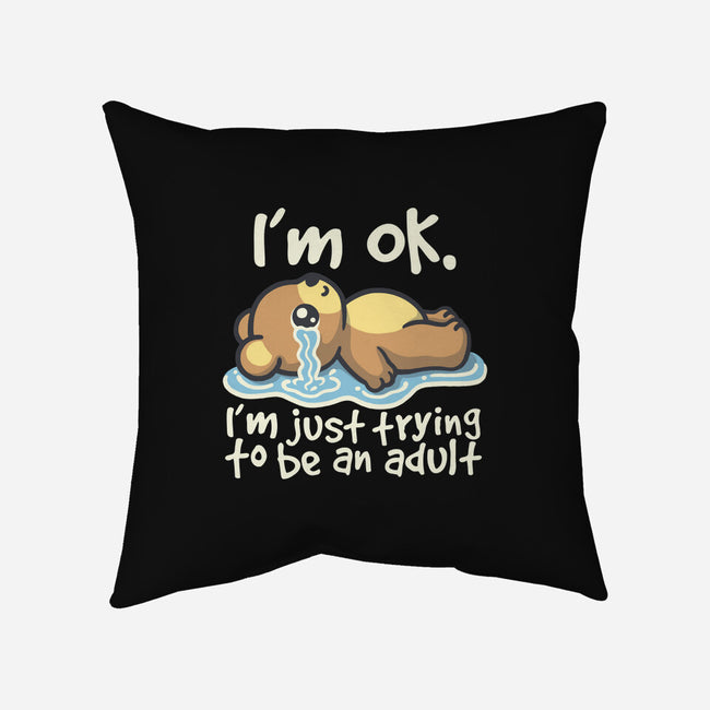 Trying To Be An Adult-None-Removable Cover-Throw Pillow-NemiMakeit