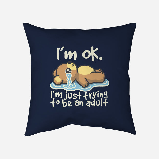 Trying To Be An Adult-None-Removable Cover-Throw Pillow-NemiMakeit