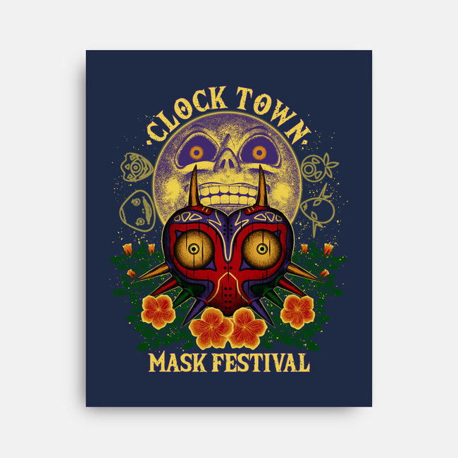 Clock Town Mask Festival-None-Stretched-Canvas-rmatix