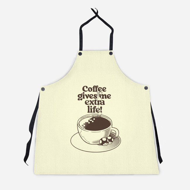 Extra Life Coffee-Unisex-Kitchen-Apron-tobefonseca