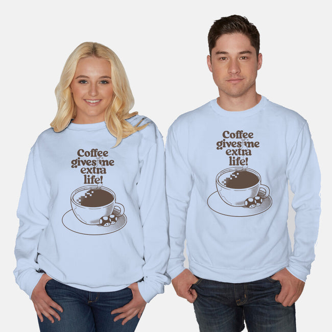 Extra Life Coffee-Unisex-Crew Neck-Sweatshirt-tobefonseca