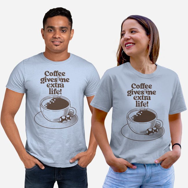 Extra Life Coffee-Unisex-Basic-Tee-tobefonseca