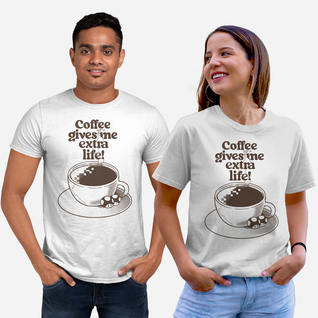 Extra Life Coffee-Unisex-Basic-Tee-tobefonseca