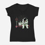 Bus Stop In Space-Womens-V-Neck-Tee-tobefonseca