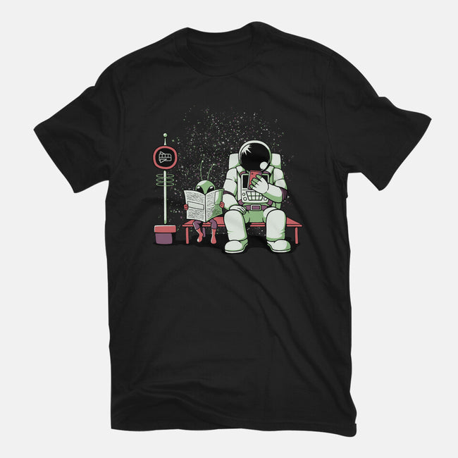 Bus Stop In Space-Mens-Basic-Tee-tobefonseca