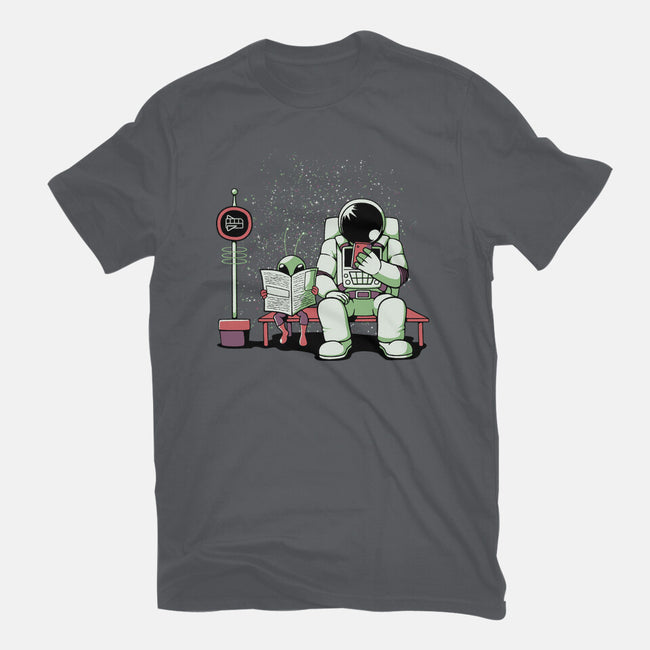 Bus Stop In Space-Mens-Heavyweight-Tee-tobefonseca