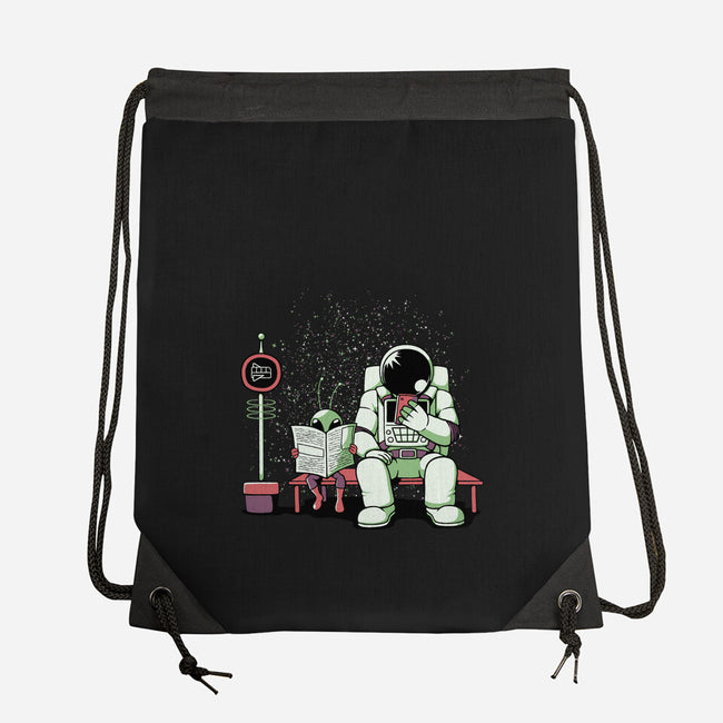 Bus Stop In Space-None-Drawstring-Bag-tobefonseca