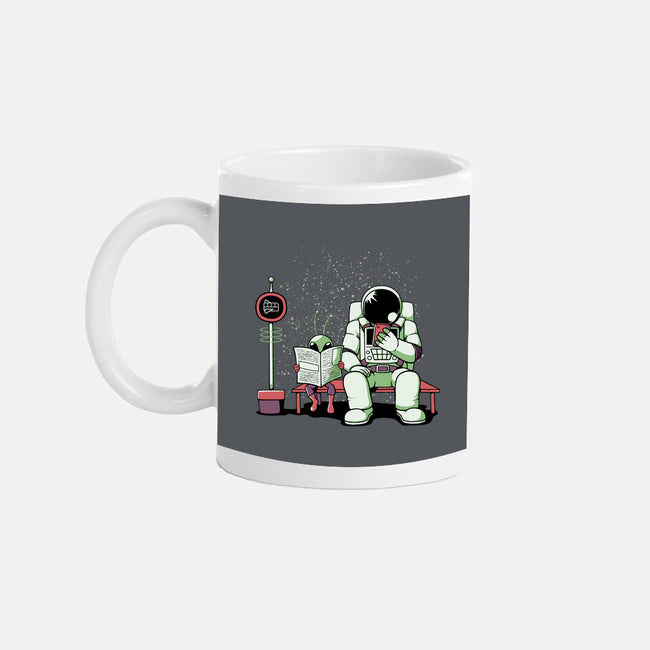 Bus Stop In Space-None-Mug-Drinkware-tobefonseca