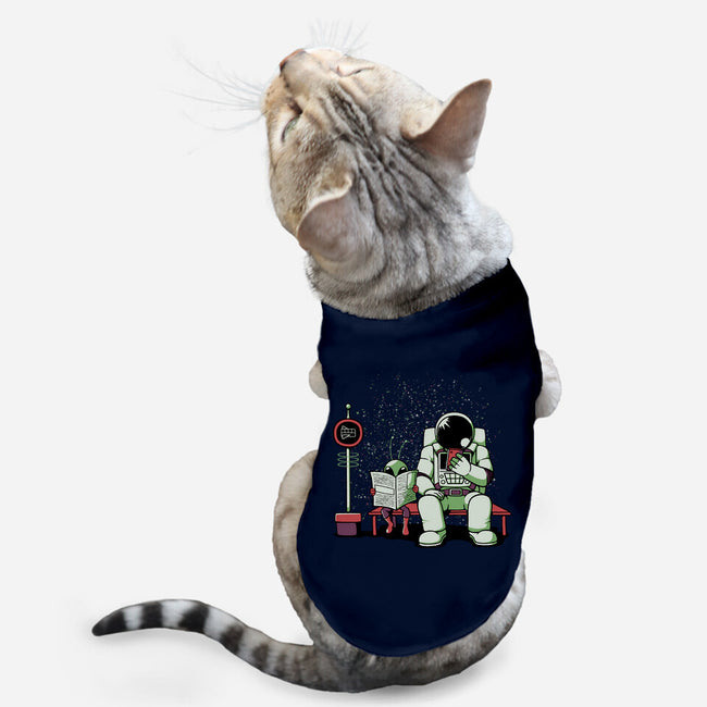 Bus Stop In Space-Cat-Basic-Pet Tank-tobefonseca