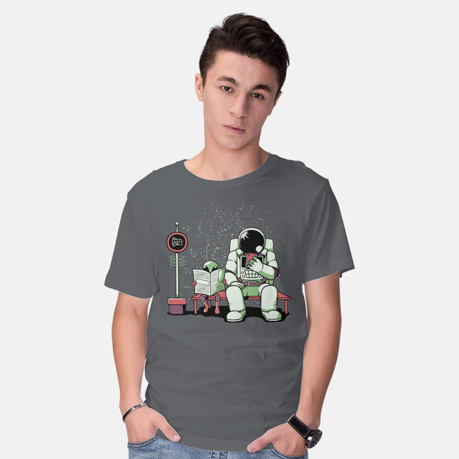 Bus Stop In Space-Mens-Basic-Tee-tobefonseca