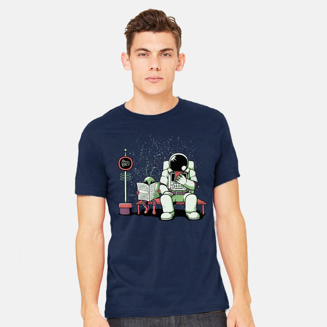 Bus Stop In Space-Mens-Heavyweight-Tee-tobefonseca