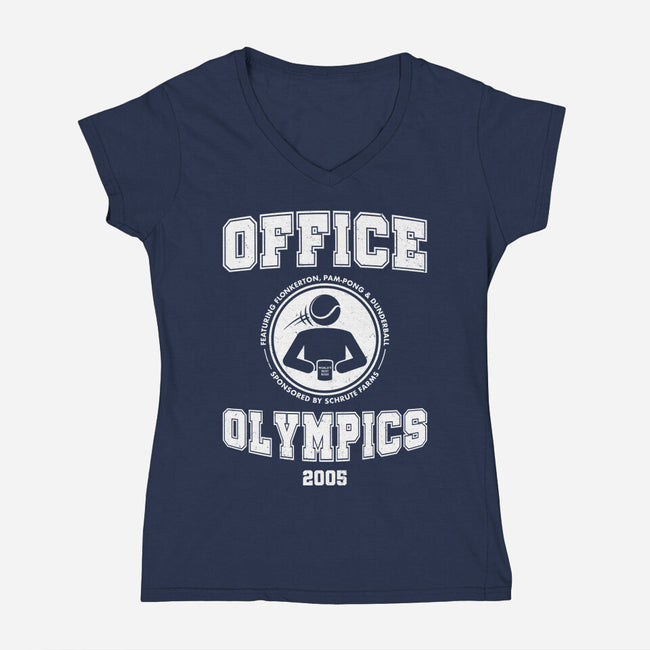 Office Olympics-Womens-V-Neck-Tee-drbutler