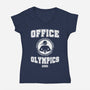 Office Olympics-Womens-V-Neck-Tee-drbutler