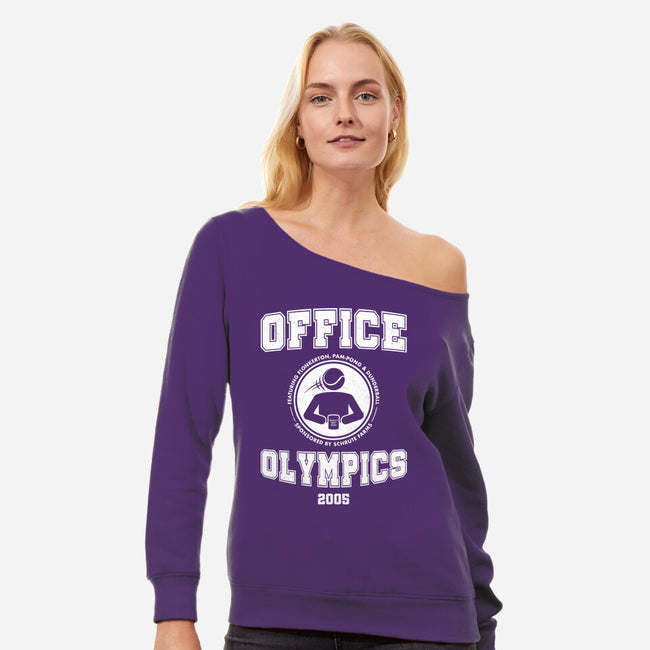 Office Olympics-Womens-Off Shoulder-Sweatshirt-drbutler