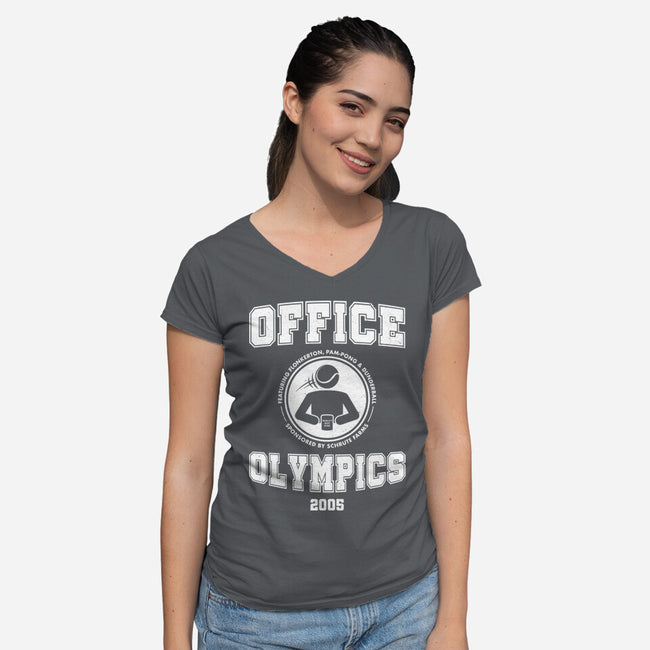 Office Olympics-Womens-V-Neck-Tee-drbutler