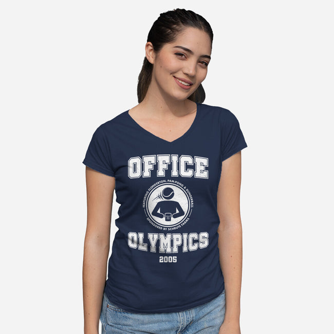 Office Olympics-Womens-V-Neck-Tee-drbutler