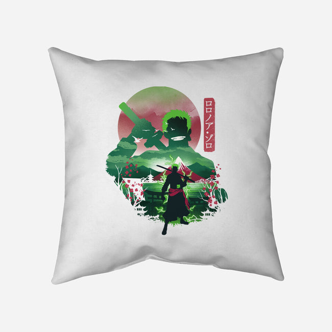 Ukiyo E Zoro-None-Removable Cover-Throw Pillow-dandingeroz
