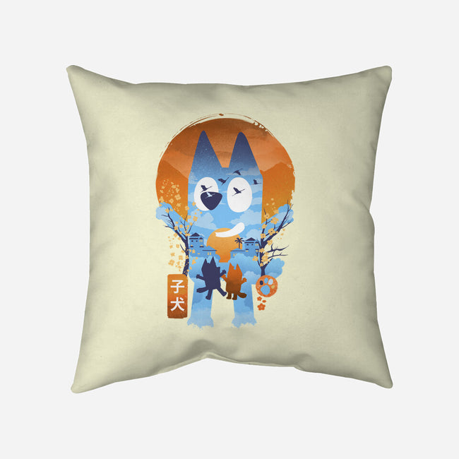 UKiyo E Bluey-None-Removable Cover-Throw Pillow-dandingeroz