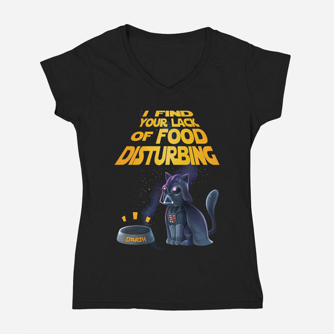 I Find Your Lack Of Food Disturbing-Womens-V-Neck-Tee-amorias