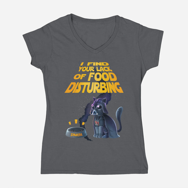 I Find Your Lack Of Food Disturbing-Womens-V-Neck-Tee-amorias